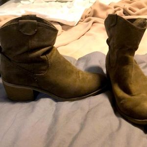 Brown suede boots